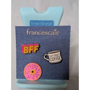 Set Of Three Francesca Coffee And Bff‎ Pins